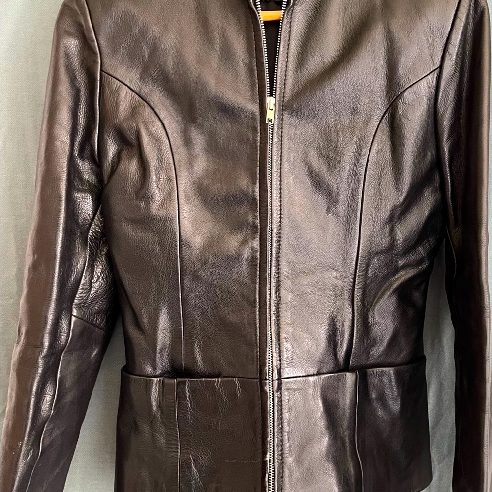 EUC- Genuine leather stylish jacket. - Picture 4 of 5